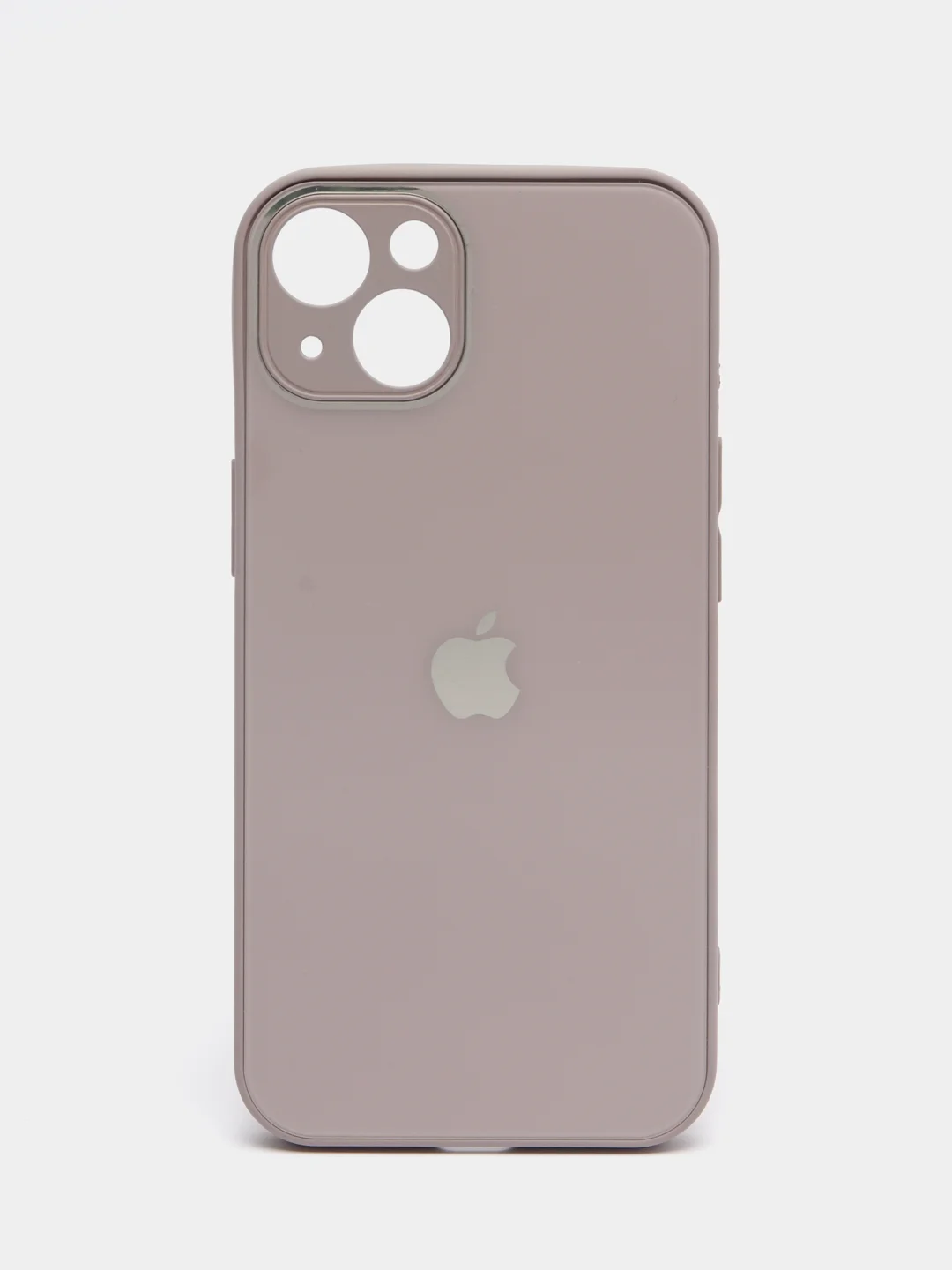 Светло-бежевый силиконовый чехол на iPhone 13, 13 Pro, 13 Pro Max, со стеклянной панелью