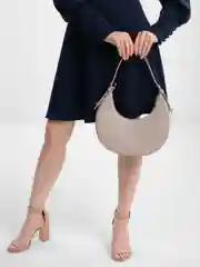 Женская сумка полукруглая, женская сумка полумесяц, вечерняя сумка в форме полумесяц