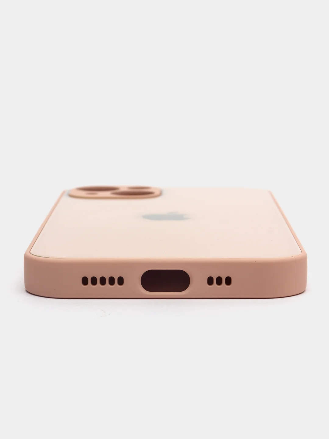 Кремовый силиконовый чехол на iPhone 13, 13 Pro, 13 Pro Max, со стеклянной панелью