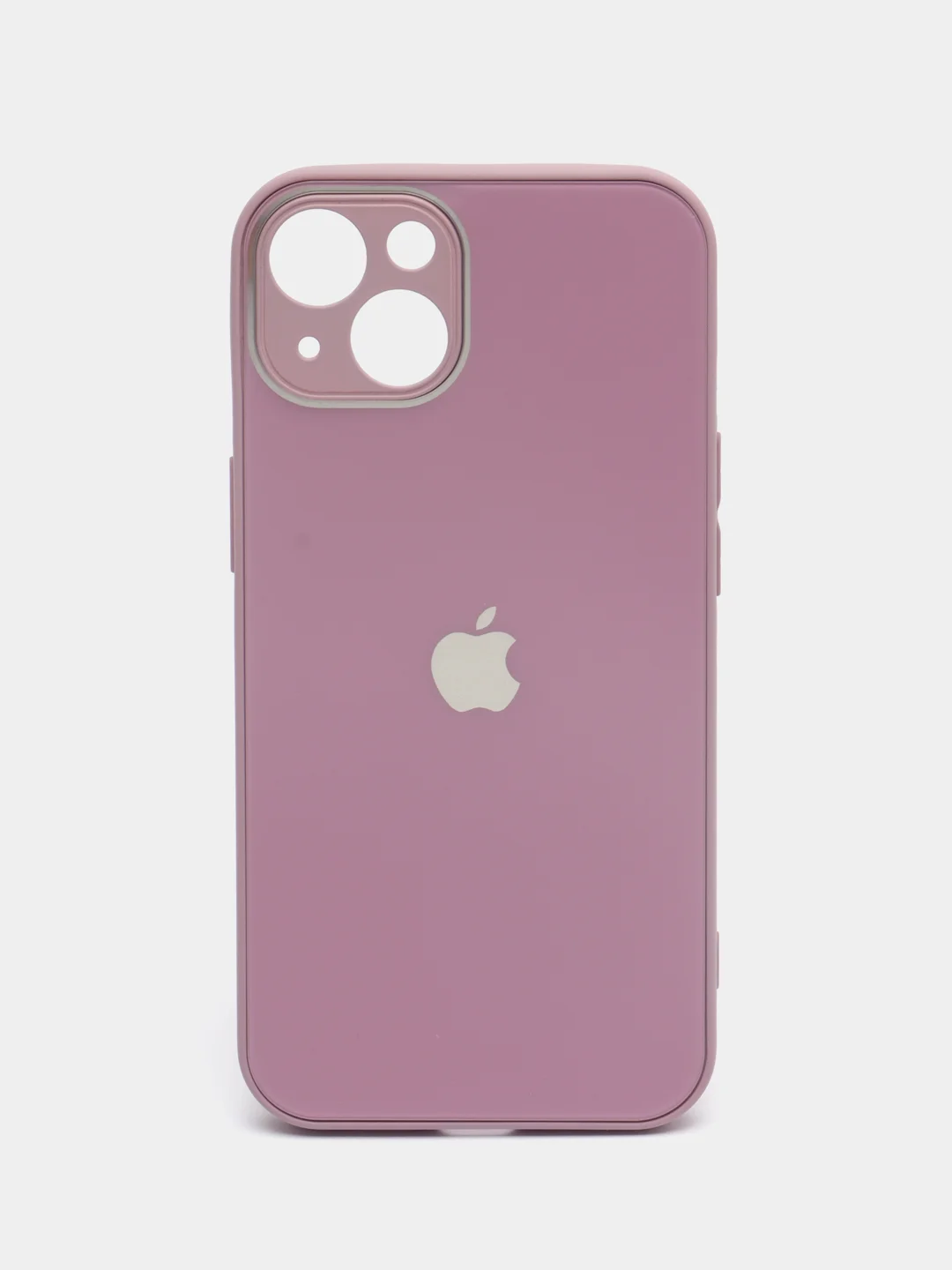 Сиреневый силиконовый чехол на iPhone 13, 13 Pro, 13 Pro Max, со стеклянной панелью