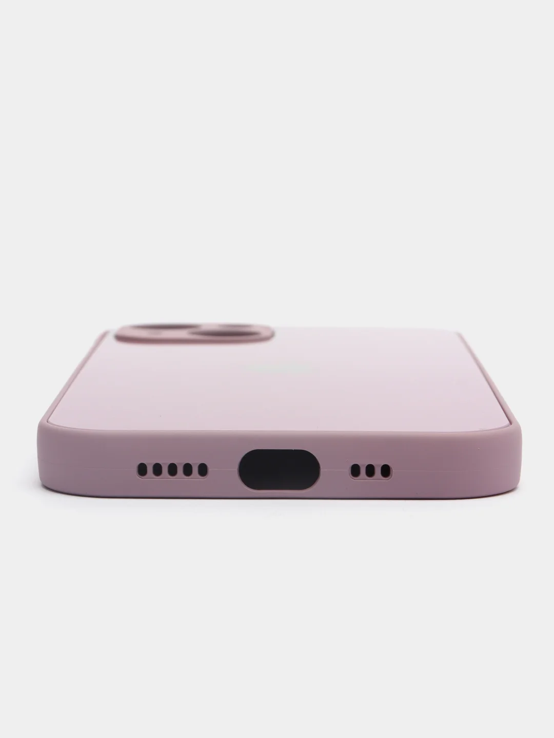 Сиреневый силиконовый чехол на iPhone 13, 13 Pro, 13 Pro Max, со стеклянной панелью