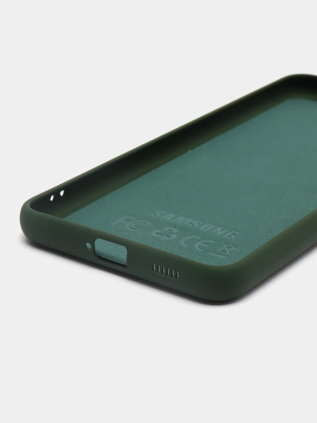 Зелёный хаки чехол силиконовый Silicone Cover для Samsung Galaxy S21 FE, Самсунг Галакси С21 ФЕ