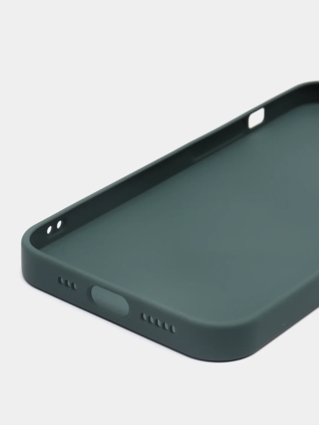 Зеленый силиконовый чехол на iPhone 13, 13 Pro, 13 Pro Max, со стеклянной панелью