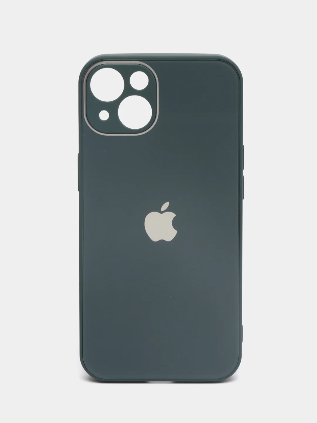 Зеленый силиконовый чехол на iPhone 13, 13 Pro, 13 Pro Max, со стеклянной панелью