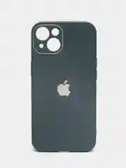 Зеленый силиконовый чехол на iPhone 13, 13 Pro, 13 Pro Max, со стеклянной панелью
