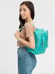 Бирюзовый женский рюкзак, школьный