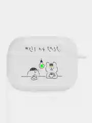Чехол наушники airpods pro, чехол airpods pro 2, чехол airpods 3, прозрачный, c логотипом nike