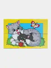 Вишнёвый кубики детские, 6 кубиков