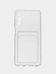 Чехол с карманом для карт на Samsung A04S, A04, M13 5G, A13 5G, ударопрочный, прозрачный