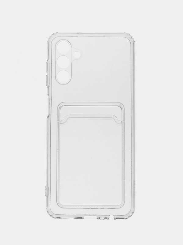 Чехол с карманом для карт на Samsung A04S, A04, M13 5G, A13 5G, ударопрочный, прозрачный