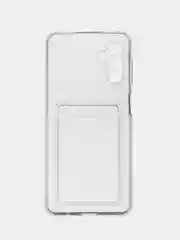 Чехол с карманом для карт на Samsung A04S, A04, M13 5G, A13 5G, ударопрочный, прозрачный
