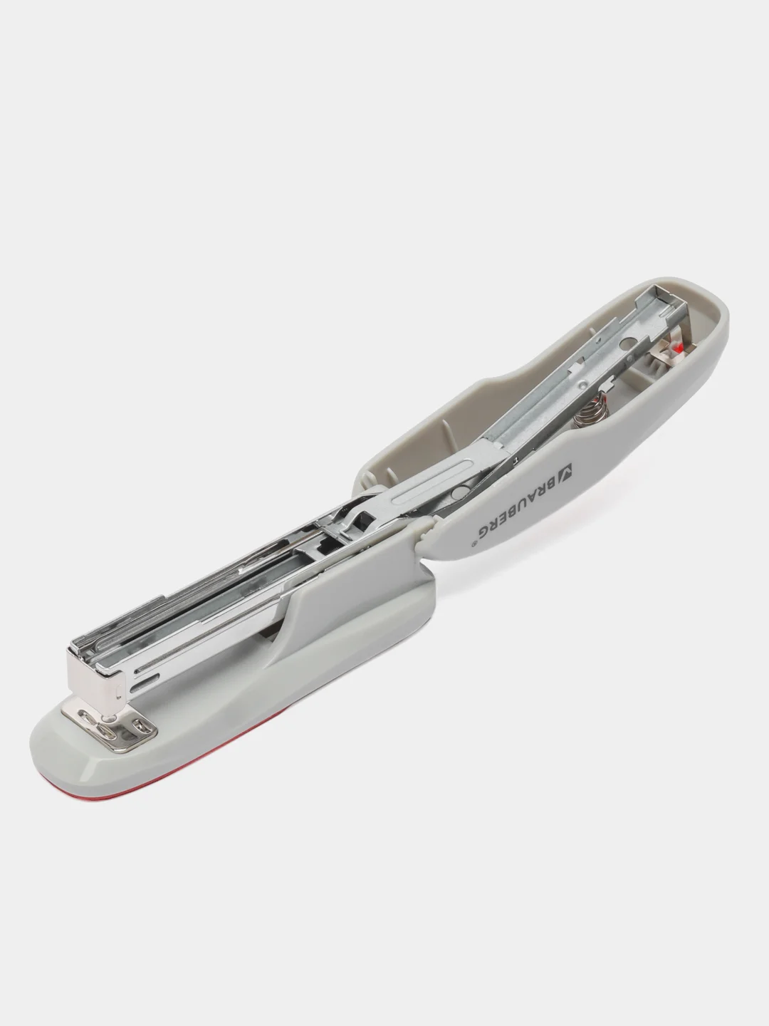Степлер №24/6, 26/6 BRAUBERG "Extra", до 30 листов, серо-красный, 229088
