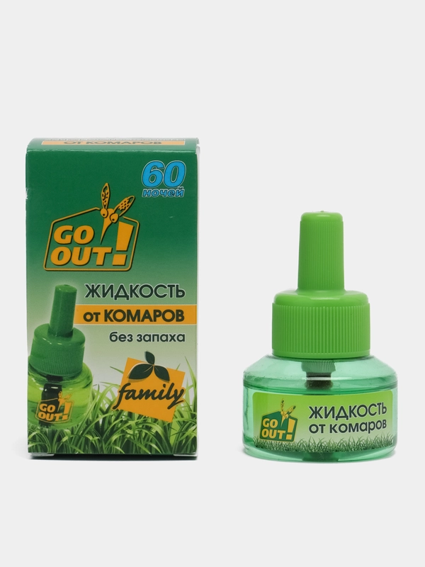 Жидкость от комаров GO OUT, 60 ночей, 30 мл, без запаха