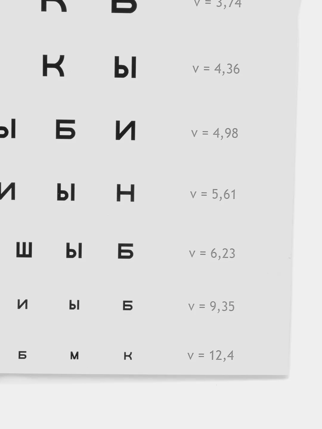 Постер "Таблица для проверки зрения"