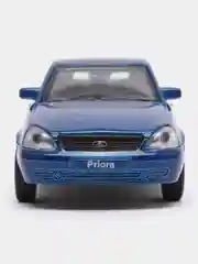 Синий машина LADA PRIORA, 12 см, Технопарк, открываются передние двери и багажник, металлическая
