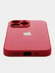 Багровый силиконовый чехол на iPhone 13, 13 Pro, 13 Pro Max, со стеклянной панелью