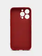 Багровый силиконовый чехол на iPhone 13, 13 Pro, 13 Pro Max, со стеклянной панелью