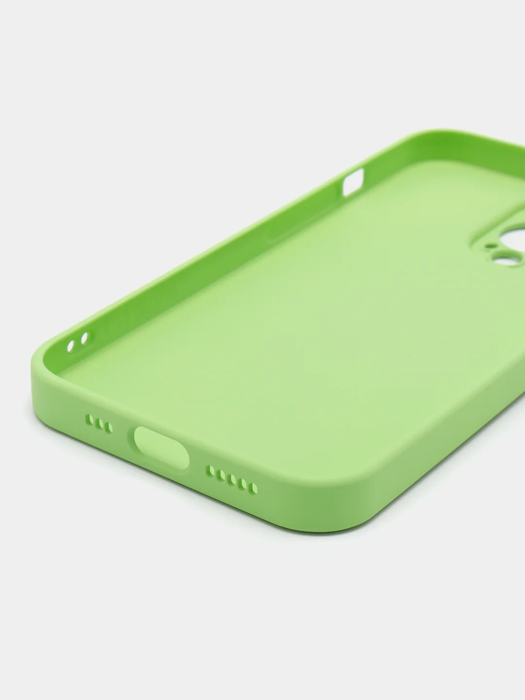 Салатовый силиконовый чехол на iPhone 13, 13 Pro, 13 Pro Max, со стеклянной панелью