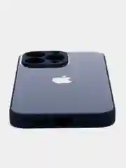 Темно-синий силиконовый чехол на iPhone 13, 13 Pro, 13 Pro Max, со стеклянной панелью
