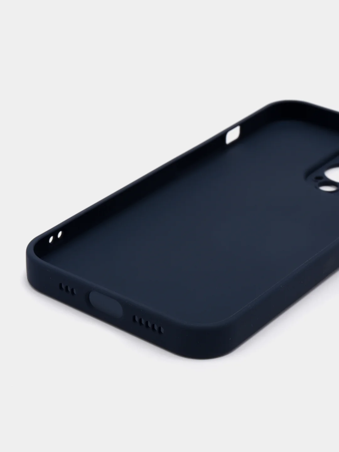 Темно-синий силиконовый чехол на iPhone 13, 13 Pro, 13 Pro Max, со стеклянной панелью