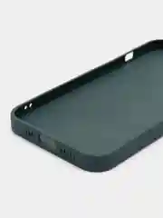 Тёмно-зелёный силиконовый чехол на iPhone 13, 13 Pro, 13 Pro Max, со стеклянной панелью