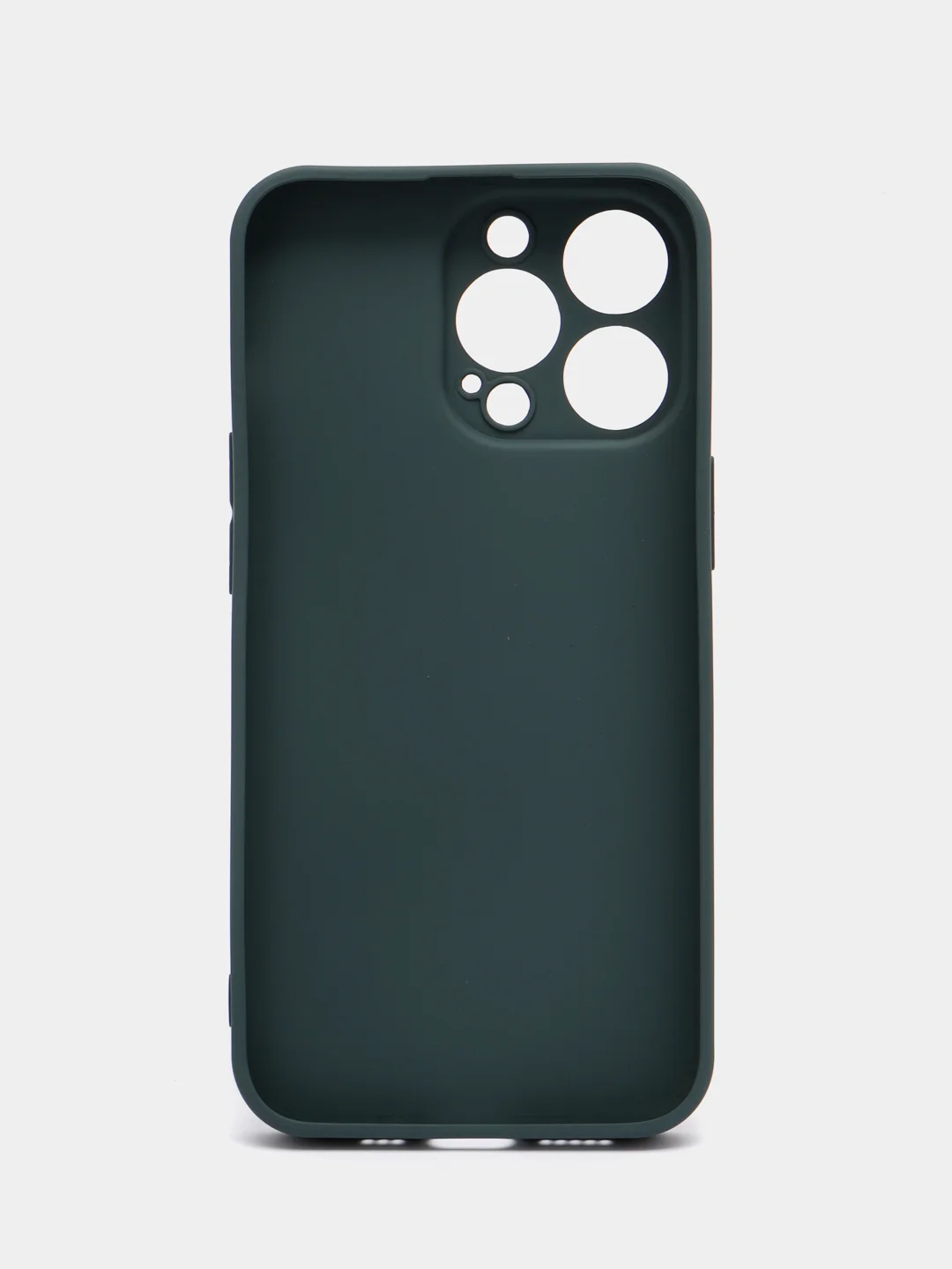 Тёмно-зелёный силиконовый чехол на iPhone 13, 13 Pro, 13 Pro Max, со стеклянной панелью