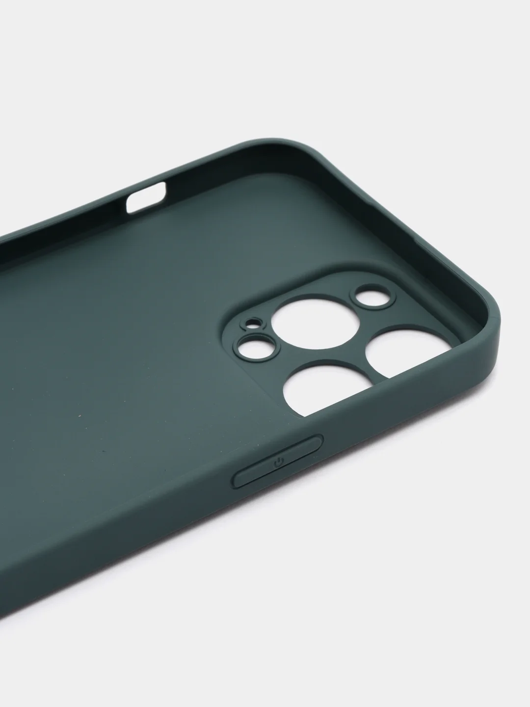 Тёмно-зелёный силиконовый чехол на iPhone 13, 13 Pro, 13 Pro Max, со стеклянной панелью