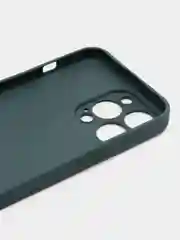Тёмно-зелёный силиконовый чехол на iPhone 13, 13 Pro, 13 Pro Max, со стеклянной панелью