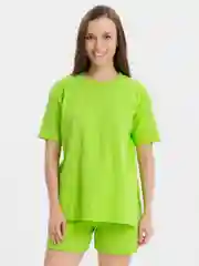 Салатовый женский спортивный костюм: футболка и шорты, оверсайз
