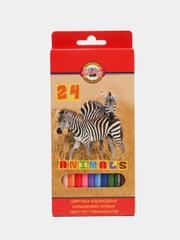 Карандаши цветные художественные для рисования Koh-i-noor Animals, 24 цвета, 180317