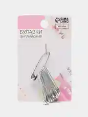 Булавки английские №1, 31 мм, 10 шт, цвет серебряный