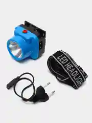 Фонарь налобный Ultraflash, 1 светодиод, 0.5 W, синий пластик, 220V