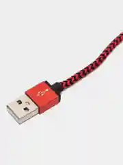 Красный кабель LuazON, Lightning - USB, 1 А, 1 м, оплётка нейлон, красный