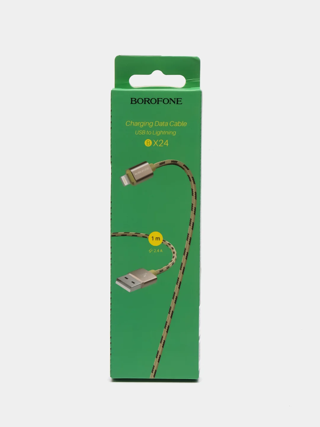 Золотой кабель Borofone BX24 Ring, USB - Lightning, 2.4А, 1 м, нейлон, золотой