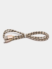 Кабель Borofone BX24 Ring, USB - Lightning, 2.4А, 1 м, нейлон, золотой