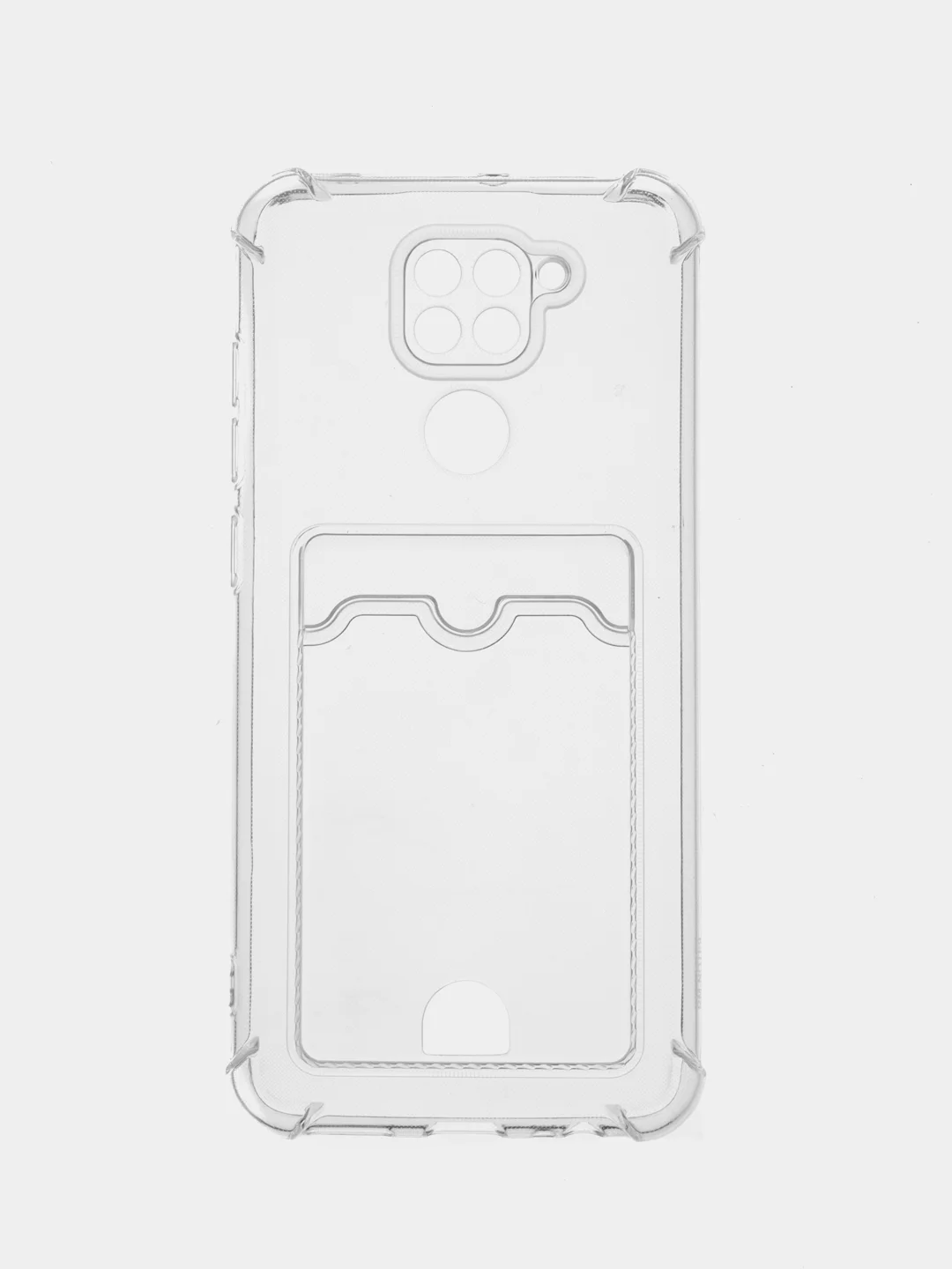 Прозрачный чехол для Xiaomi Redmi Note 9, с карманом для пластиковой карты