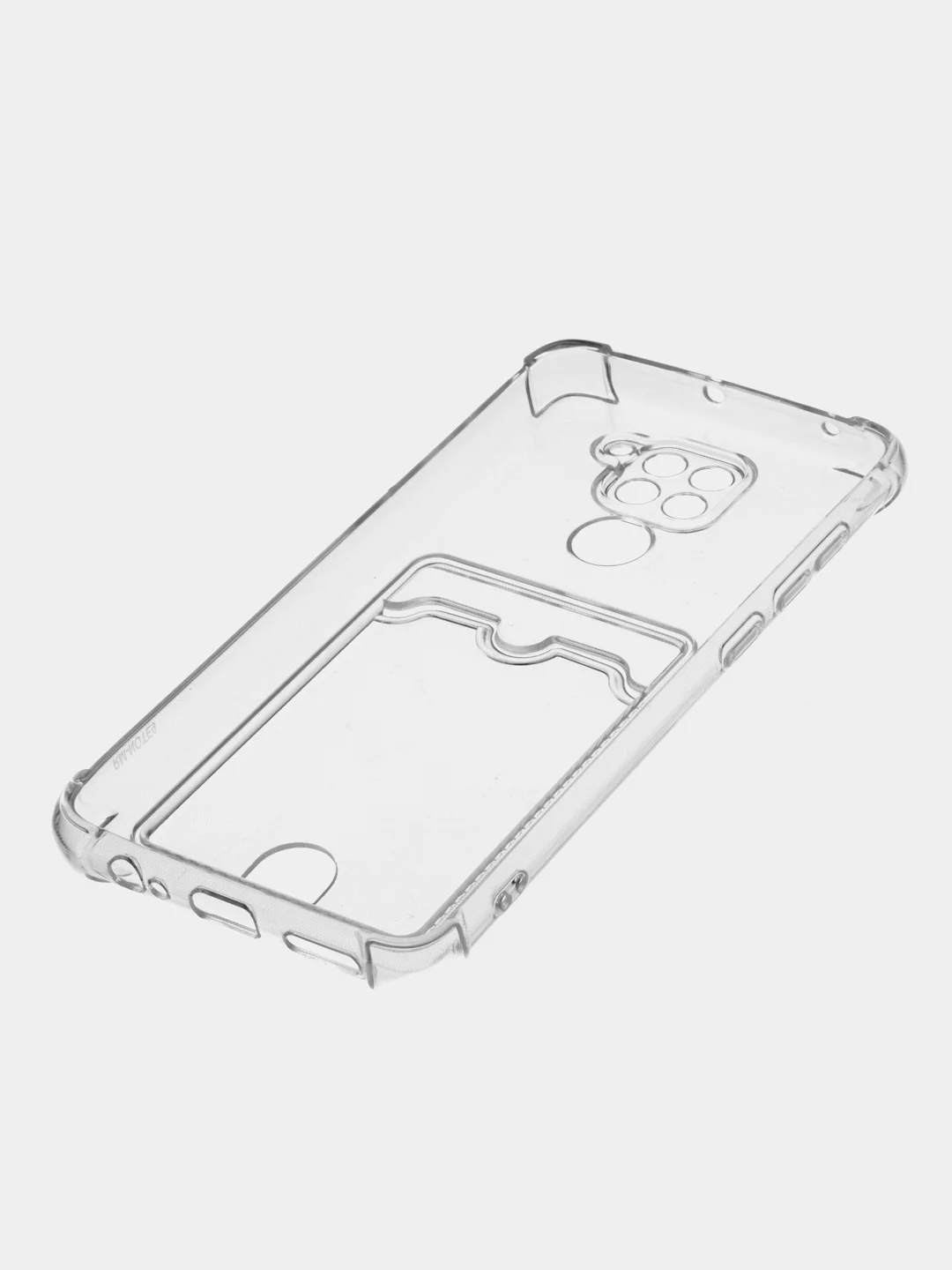 Прозрачный чехол для Xiaomi Redmi Note 9, с карманом для пластиковой карты