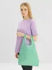 Зеленый сумка складная шоппер с принтом
