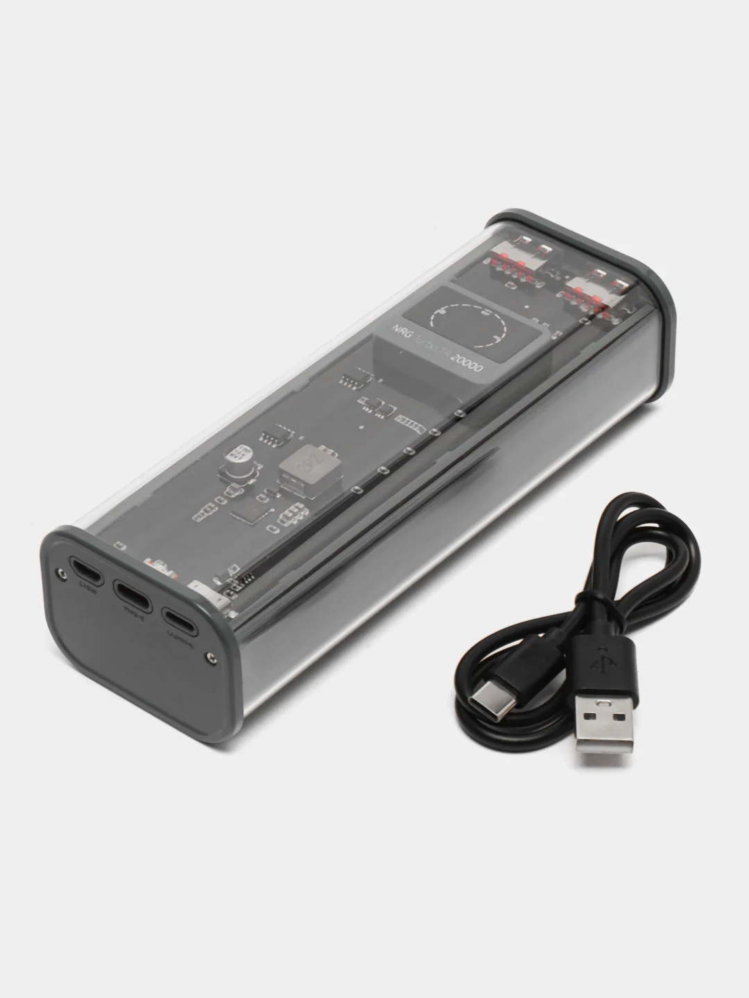 Черный внешний аккумулятор Deppa NRG Turbo TR, 20000 mAh, Power bank