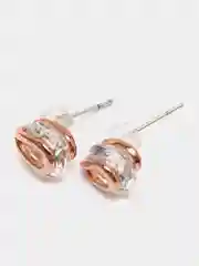 Желтый серьги-гвоздики, с фианитами, 18К