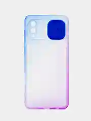 Синий чехол для Samsung Galaxy A02 (Самсунг Гэлакси А02), со шторкой для защиты камеры