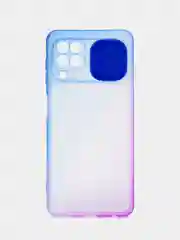 Синий чехол для Samsung Galaxy A22 (Самсунг Гэлакси А22), со шторкой для защиты камеры
