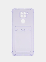 Силиконовый чехол для Xiaomi Redmi Note 9 (Сяоми Ноут 9), с карманом для карт, прозрачный