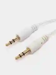 Белый кабель AUX jack 3.5мм в гелевой оплетке