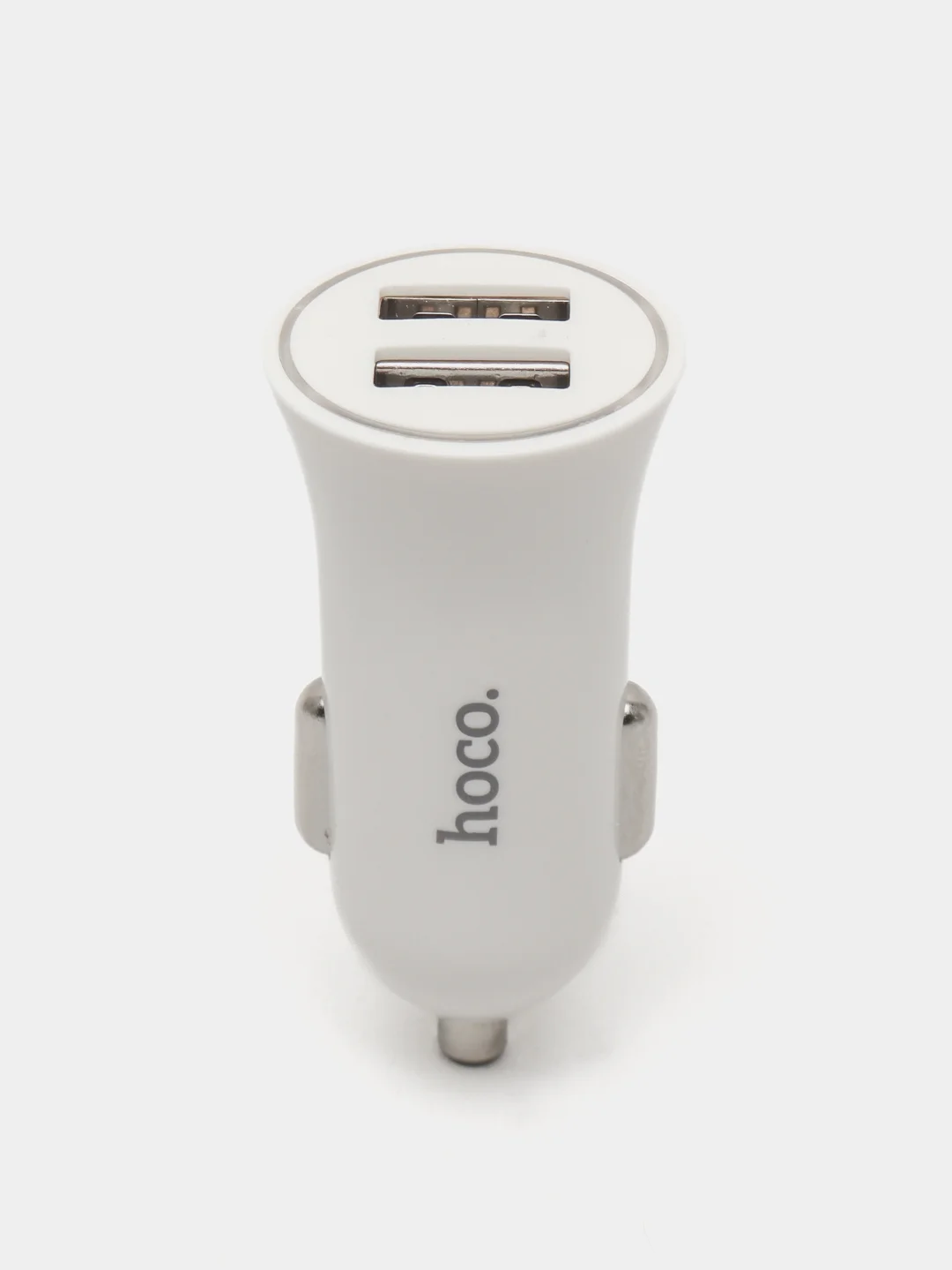 Белый автомобильное зарядное устройство HOCO UC204, 2 x USB, до 2.4A