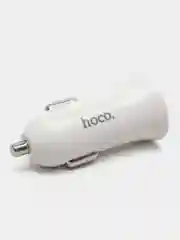 Белый автомобильное зарядное устройство HOCO UC204, 2 x USB, до 2.4A