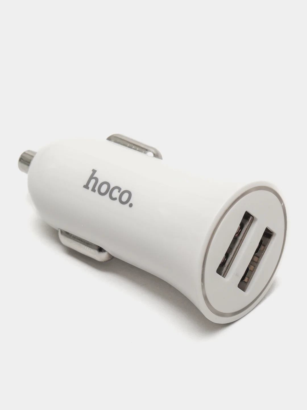 Белый автомобильное зарядное устройство HOCO UC204, 2 x USB, до 2.4A