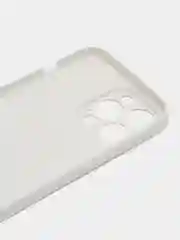 Белый силиконовый чехол на iPhone 13, 13 Pro, 13 Pro Max, со стеклянной панелью