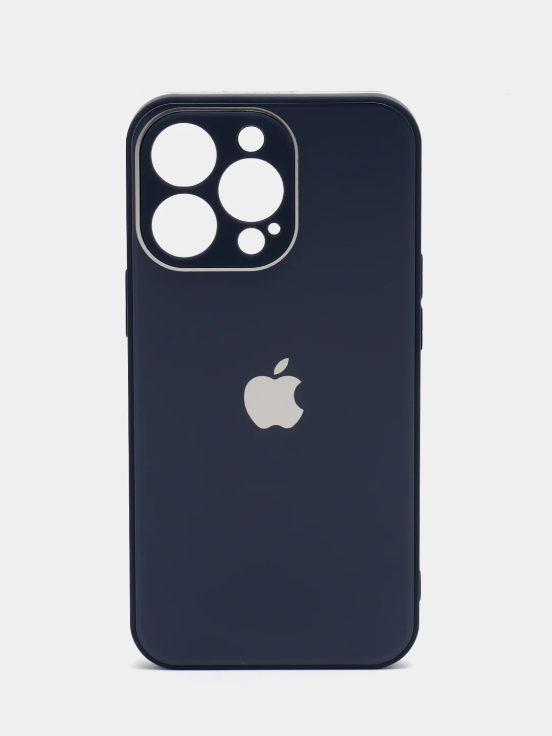 Темно-синий силиконовый чехол на iPhone 13, 13 Pro, 13 Pro Max, со стеклянной панелью