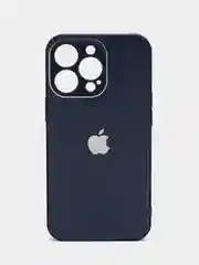 Темно-синий силиконовый чехол на iPhone 13, 13 Pro, 13 Pro Max, со стеклянной панелью